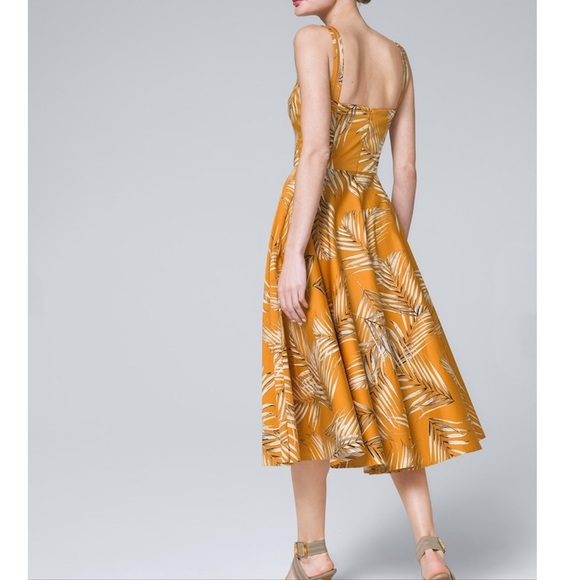 WHBM Island 🌴 Palm print midi dress - Picture 3 of 5